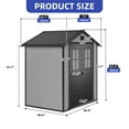 thumbnail image 5 of ModFusion 6.79 x 4 x 5.58 ft Resin Storage Shed with 2 Windows, Floor, Lockable Double Doors, Air Vent, Waterproof Plastic Roof Bike Tent, Medium Utility Ca binet, Gray and Black, 5 of 10