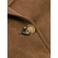 thumbnail image 4 of Womens Faux Suede Long Trench Coat Notched Lapel Double Breasted Pea Coat Overcoat with Belt Light Brown M, 4 of 9