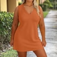 thumbnail image 4 of XiYing Robes d'Été pour Femmes, Robe Décontractée Ample à Col en V pour Femmes Grande Taille, Manches Courtes Tenue d'Intérieur, Coupe Confortable pour Journées Relax, TG-5TG,, 4 of 6