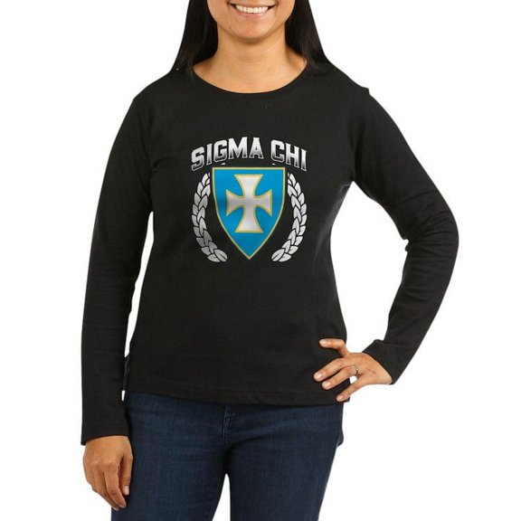 CafePress - Sigma Chi Flag Colored Long Sleeve T Shirt - Women's Long Sleeve Graphic Tee Casual Fit