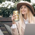 thumbnail image 5 of 20oz Coffee Tumblers Beige Sunflower Pattern Stainless Steel Vacuum Insulated Travel Tumbler Coffee Cups Mug with Lid and Straw with Cleaning Brush for Cold & Hot Drinks, 5 of 5