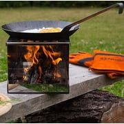 Petromax Wrought Iron Skillet, Long Handle Pan Conducts Heat Evenly, Indoor/Outdoor Camping Cookware for Campfire or Home Kitchen Use, Stove to Table Serveware, 18.1