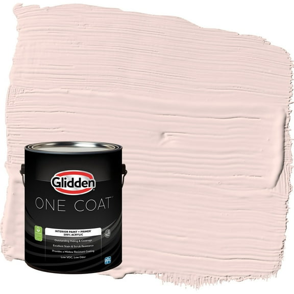 Glidden One Coat Ballet Slipper / Pink Eggshell Interior Paint with Primer, 1 Gallon