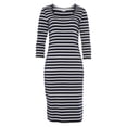 thumbnail image 4 of LASCANA Women's Striped 3/4 Sleeve Dress Contrast Stripe, 4 of 5