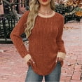 thumbnail image 4 of BLVB Womens Tops Long Sleeve Shirts Lightweight Sweaters Loose Fit Crewneck Color Block Fall Fashion Outfits Winter Clothing, 4 of 7