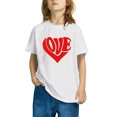 thumbnail image 4 of Riecok Girls Short Sleeve T Shirts Kids Round Neck All-match Comfortable Soft Fashion Undershirts Tee Shirt Top Kids Blouse White 3 T, 4 of 4