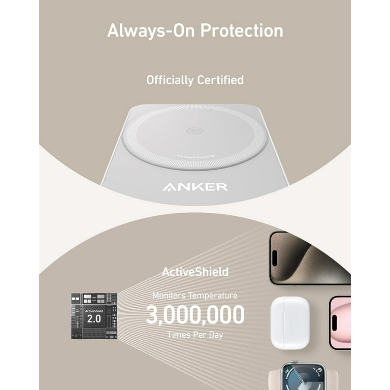 Anker MagGo 3-in-1 Charging Station, 15W Fast Qi2 Certified Anker MagGo 3-in-1 Charging Station, 15W Fast Qi2 Certified