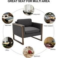 thumbnail image 6 of Modern Accent Chairs Set of 2, Charcoal Fabric Upholstered Club Chair, Comfy Arm Reception Chairs for Living Room, Office or Hotel, 6 of 8