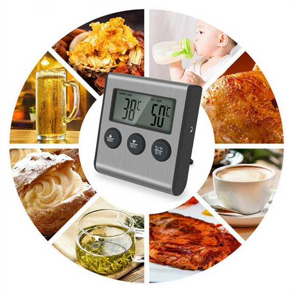 Kitchen Digital Thermometer BBQ Oven Meat Grill Function Heat Meter