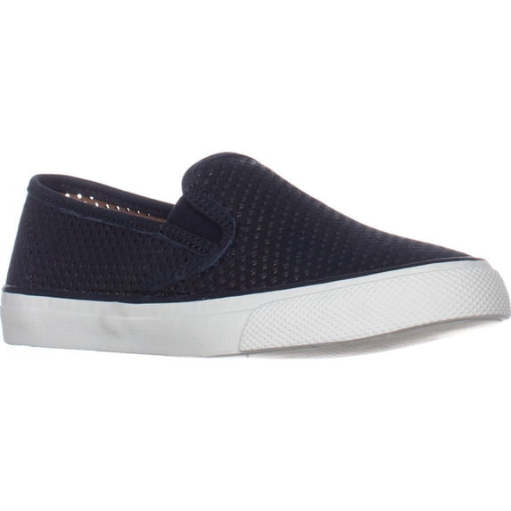 Womens Sperry Top-Sider Seaside Perforated Slip On Fashion Sneakers, Navy