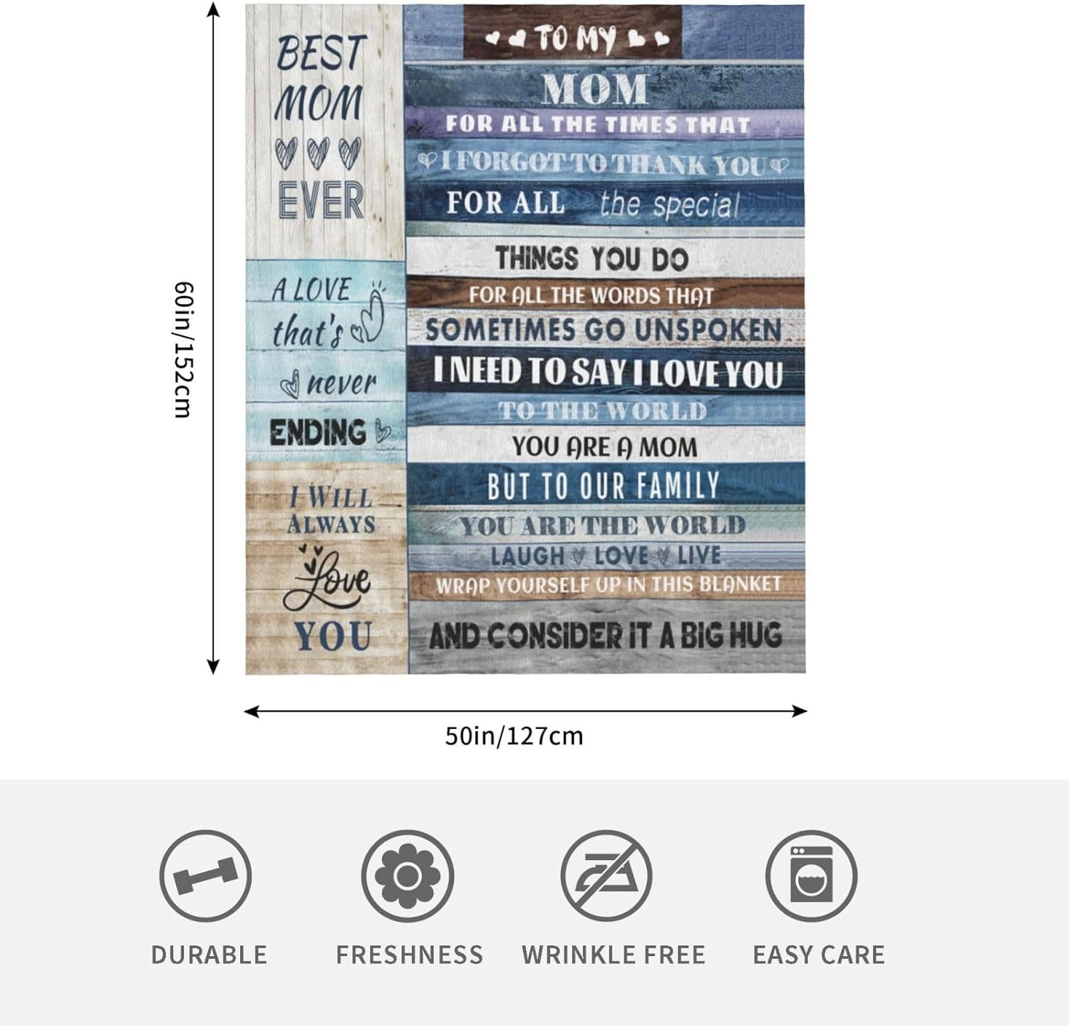 Gifts for Mom, Anniversary Birthday Gifts for Mom, Blanket to Mom from Daughter Son, Presents for Mother's Day,Christmas, Valentine's Day, Soft Flannel Throw Blanket Bed Mom Blanket Gift
