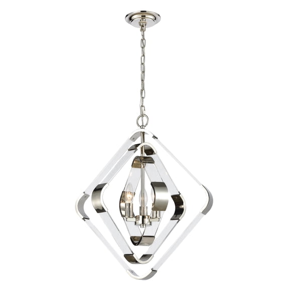Elk Home 20-Inch Wide Rapid Pulse Pendant, Modern, Polished Nickel