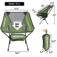 thumbnail image 5 of Portable Camping Chair with Carry Bag 2 Pack Lightweight Backpacking Chairs for Beach Hiking Picnic Lawn (Green), 5 of 5