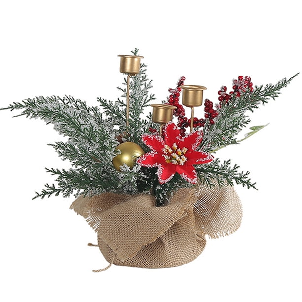 Candelero de Navidad Decoración Metal Decorativo Portavelas Regalos de Año Nuevo