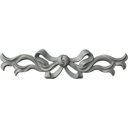 Ekena Millwork 13"W x 3"H x 3/4"P Versailles Medium Ribbon with Bow Center Onlay