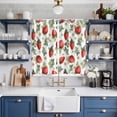 thumbnail image 2 of Red Strawberry Kitchen Curtains Window Panels, Summer Fruits Farmhouse Leaves Floral Rustic Insulated Window Treatment Curtain, Grommet Curtains for Bedroom/Living Room/Bathroom, 2 Piece 42"Wx63"L, 2 of 8