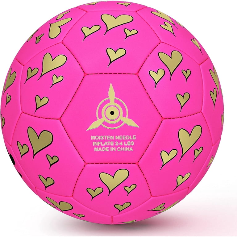 Toddler T-Shirt: Heart Flag & Soccer Ball Brazilian Football Design - Hot Pink, Size 3T
