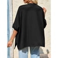 thumbnail image 2 of Women Summer Oversized T Shirt Batwing Sleeve Short Sleeve Asymmetric Hem Top Loose Waist T Shirt, 2 of 5