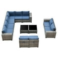 thumbnail image 2 of Ovios 12 Pieces Outdoor Furniture All Weather Wicker Patio Conversation Sectional Sofa Set with Side Table for Garden Backyard, 2 of 6