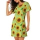 thumbnail image 2 of Disketp Sunflower Leaves para Camisón Corto de Manga Corta para Mujeres, Camisón Cómodo con Escote Redondo, Bonito y Confortable, 2 of 6