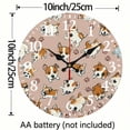 thumbnail image 3 of Chilfamy Dogs Paw Prints Cute Theme 10 Inch Round Wooden Wall Clock for Home Decor - Perfect for Living Room, Dorm, Bedroom, Kitchen, Home Office & More 10x10in, 3 of 8
