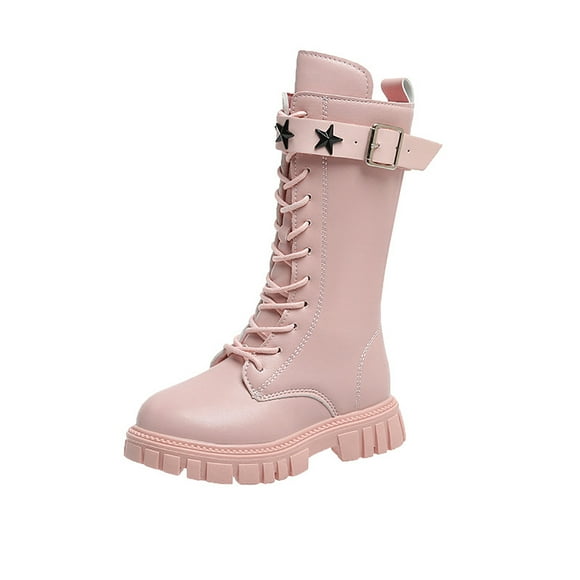 Gubotare Girls Black Knee High Boots Girls Cowboy Boots with Tassel Fringe Cowgirl Boots Kids Western Boots Stylish & Comfortable Size 11 (Pink,Little Kids 11)