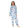 thumbnail image 2 of FORMRS Onesies Pajama for Adults Unisex Hoodie Winter Jumpsuit One Piece Sleepwear, Sizes S-2XL, Blue Cartoon Paw Pattern, 2 of 7