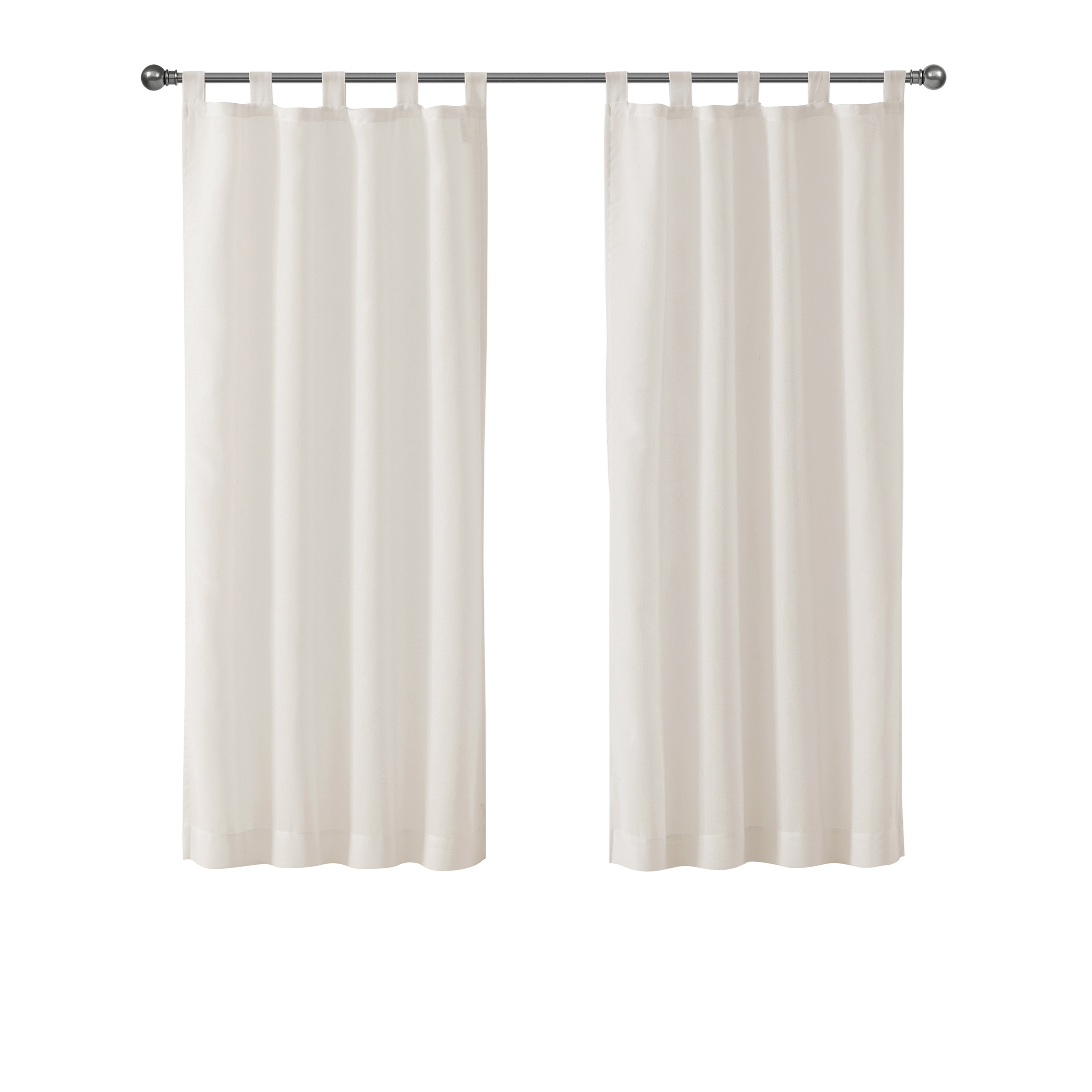 Mainstays Light Filtering Tab Top Curtain Panel Set, 2 Panels, Beige, 37 in x 63 in