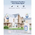thumbnail image 2 of TECKNET Wireless Doorbell with 2 Portable Doorbell with RGB Light, Battery Powered IP66 Waterproof Door Chime Kit, 1300ft Wireless Range, 60 Chimes & 5 Level Volume, Using Time up to 4.5 Years, 2 of 8