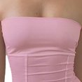 thumbnail image 3 of Top de tubo sin mangas para mujer, top de tubo sin tirantes, transpirable, informal, minimalista, para niñas, rosa, L, 3 of 6
