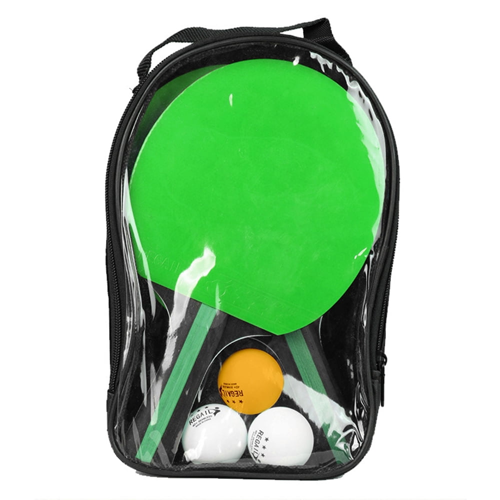 REGAIL Table Tennis Set Ping Pong Paddles Pack of 2 with 3 Balls and Carry Bag Suitable for Beginners Boys Girls