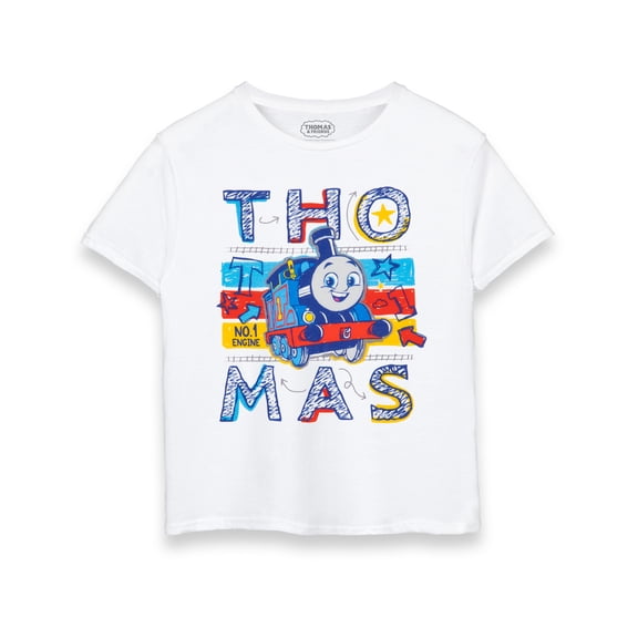 Thomas and Friends No.1 Engine Boys White Short Sleeved T-Shirt | 3-4 Years | Made by Vanilla Underground
