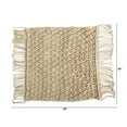 thumbnail image 4 of Nearly Natural 18" Square Beige Solid Print Macrame Decorative Pillow Cover, 4 of 6