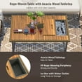thumbnail image 3 of Aukfa 6-Piece Outdoor Furniture Set, Rope Weave Patio Conversation Set w/ Wood Table & Icebox, Beige, 3 of 12