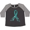 thumbnail image 3 of Inktastic Ovarian Cancer Awareness Teal Ribbon Made of Hearts Women's Plus Size T-Shirt, 3 of 5