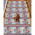thumbnail image 2 of Independence Day Stair Treads Non Slip for Steps Blue Red USA Flag Penang Stars Flower Wooden Grain 7 Pcs Reusable Adhesive Stair Runner Mats for Dogs Elders Carpet Treads Rugs for Staircase 8x30 In, 2 of 7