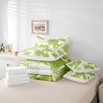 thumbnail image 6 of Homewish Boys Girls Green Leaves Bedding Comforter Set 7pcs,Tropical Floral Flowers Queen Bedding Sets Super Cozy,Botanical Plants Queen Sheet Sets,Breathable Home Decor,Reversible, 6 of 8