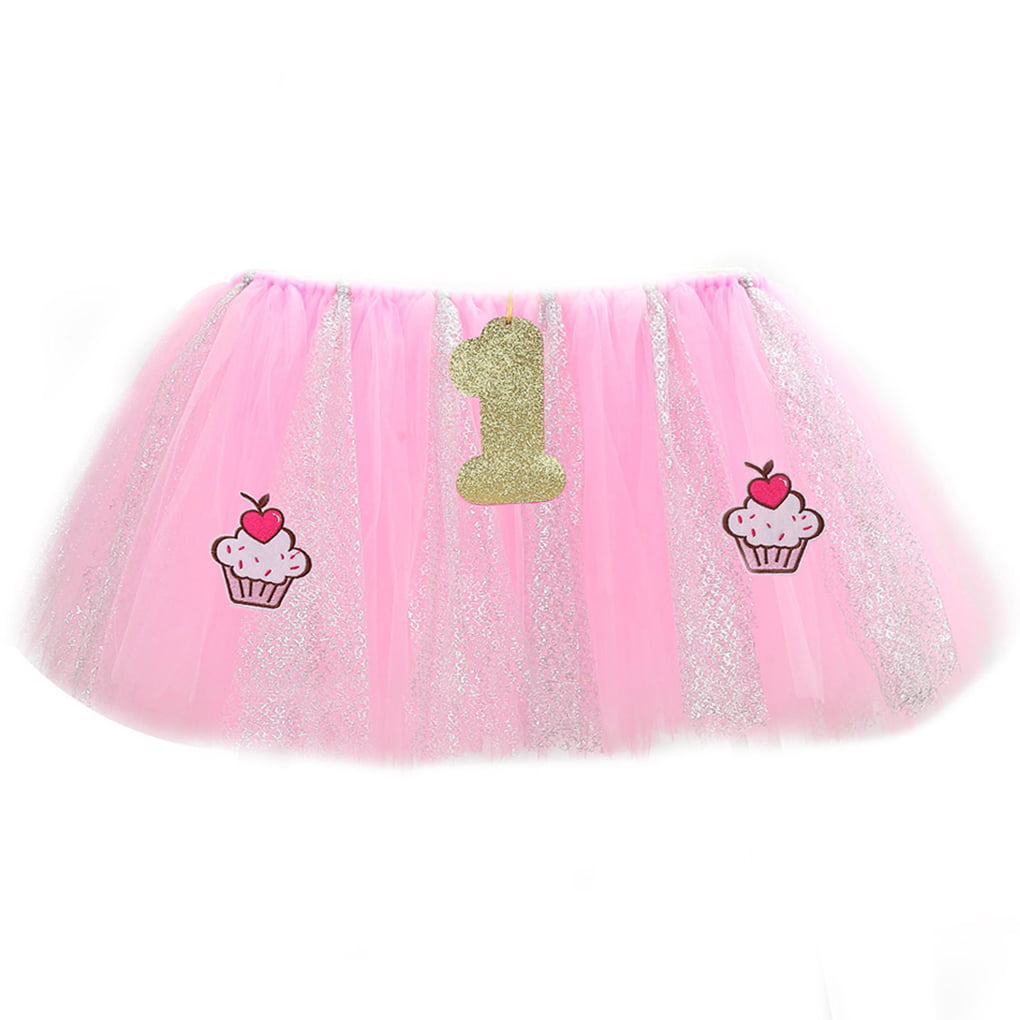 Color Kids Glitter TUTU Tulle High Chair Skirt Baby Shower Birthday Party Supply 