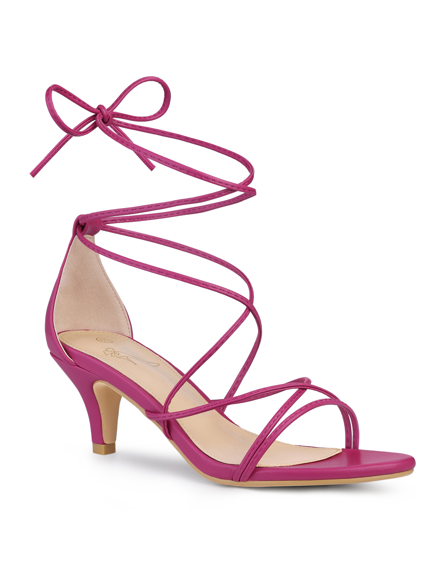 Perphy Strappy Kitten Heel Lace Up Sandals for Women