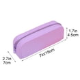 thumbnail image 3 of Btomtd Silicone Pencil Case, Solid Color Soft Waterproof Stationery Bag, Large Capacity Portable Zipper Pencil Pouch for Student and Office, Purple, 3 of 6
