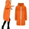 thumbnail image 7 of UngA Womens Long Hoodies Zip Up Plus Size Long Tunic Sweatshirt Casual Long Sleeve Jackets with Pockets Hoodies Women (Orange,M), 7 of 7
