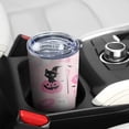 thumbnail image 5 of 20oz Tumblers Pink Halloween Black Cats Ghosts and Pumpkins Stainless Steel Vacuum Insulated Double Wall Travel Tumbler Cups Mug with Lid and Straw,Cleaning Brush for Cold & Hot Drinks, 5 of 7
