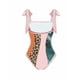 thumbnail image 4 of MKLEKYY Trajes De Baño Hombre Natacion Women Vintage Abstract Floral Print 1 Piece Swimwear+1 Piece Cover Up Two Piece Vintage Print Swimsuit Monokini Bikini 2 Piece Swimsuits Two Piece Tankini Set, 4 of 5