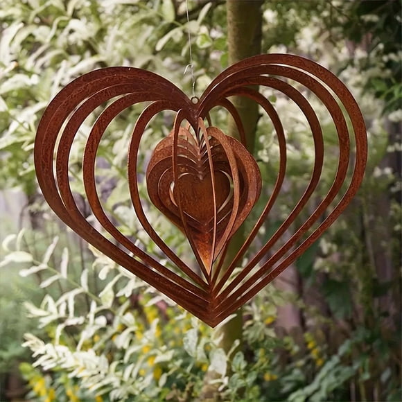 EGNMCR Home Decor, Room Decor Windspinner Outdoor Metal Decorations Heart Wind Spinners For Yard And Garden Stainless Steel Wind Chimes For Outside Decor Birthday Gifts For Mom Wind spinner