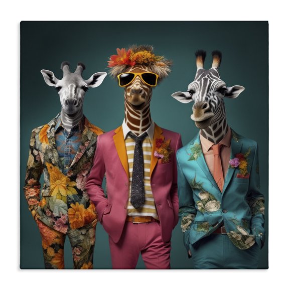 Stupell Industries Art Deco Wildlife in Formal Fashion Canvas Art, 30 x 30, by Lazar Studio