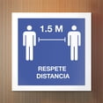 thumbnail image 2 of Señalamiento: "Respete la sana distancia", en azul y blanco. Plástico estireno calibre 40, ideal para interior y exterior, 20 x 20 cm. Señalética, Letrero, Señal de seguridad cuadrada, contingencia., 2 of 5