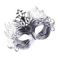 thumbnail image 3 of Máscara de ojo de media cara, disfraces decorativos de baile de graduación, accesorios de fiesta, decoraciones para actuación de Halloween Ropa, zapatos y accesorios Miscelánea plata antigua Jumpingount AP010202-02B, 3 of 6