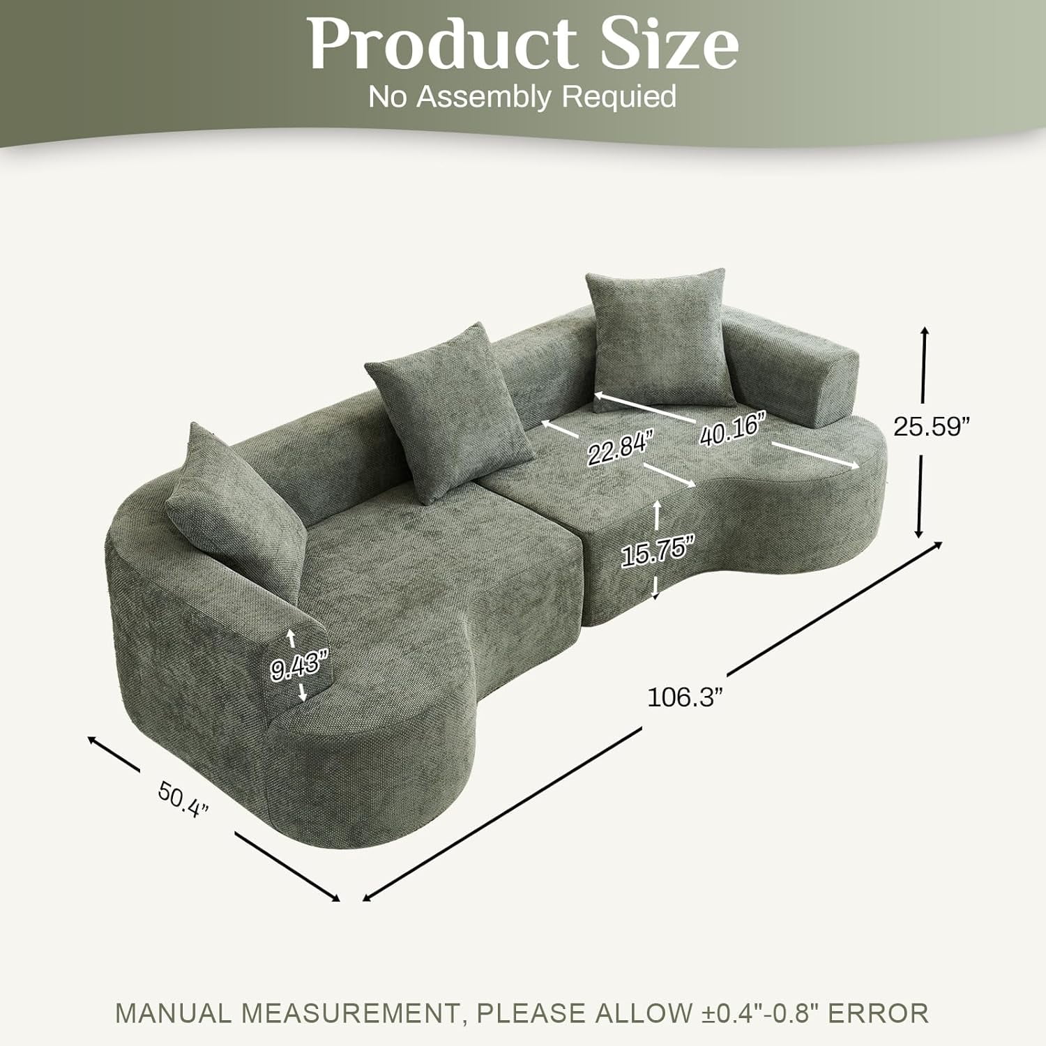 Oversized Loveseat Sofa 106