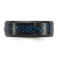 thumbnail image 3 of Chisel Stainless Steel Polished Black and Blue IP-plated with CZ Carbon Fiber Inlay in Clear Epoxy 8mm Band, 3 of 3