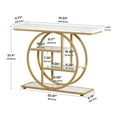 thumbnail image 5 of Tribesigns 41.3" Industrial Console Table, 4-Tier Sofa Table, Entryway Display Stand with Circular Base, Narrow Wood and Metal Storage Shelves for Living or Dining Room, Hallway, White & Gold, 5 of 12